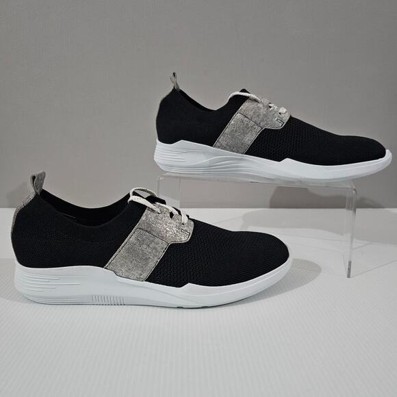 NEW Munro Sandi Sneaker Womens 8.5 NARROW Black Knit Cloud Gray Slip On Casual - Picture 3 of 11